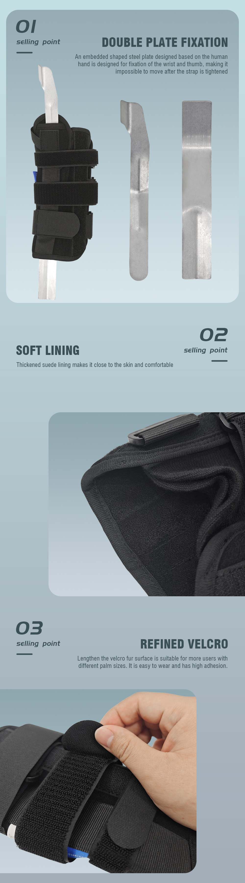 hand brace with finger support